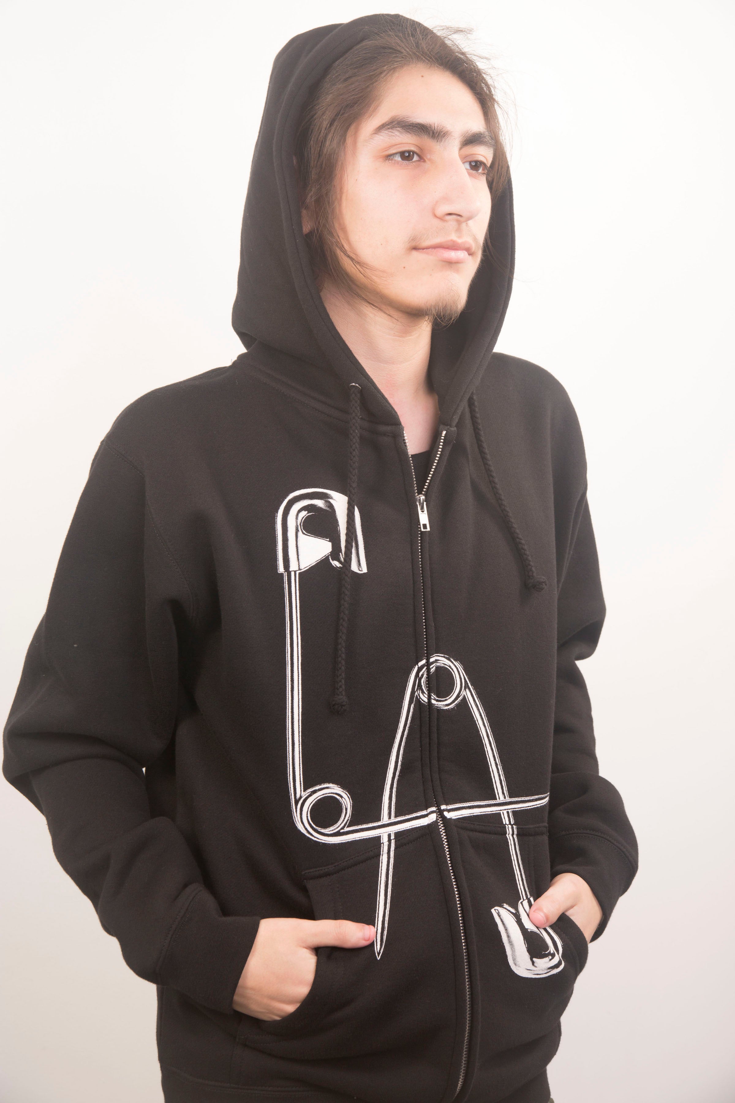 LA Safety Pins Heavy Weight Zip-Up Hoodie